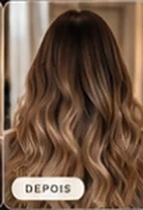 Castanho iluminado com ondas, depois