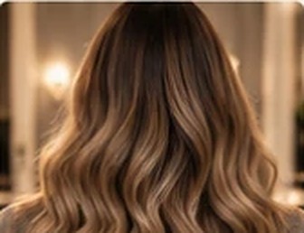 Balayage caramelo com transição suave