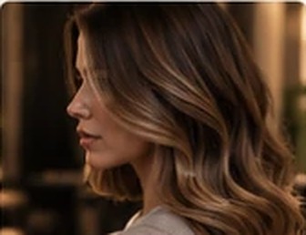 Coloração castanha com reflexos, perfil
